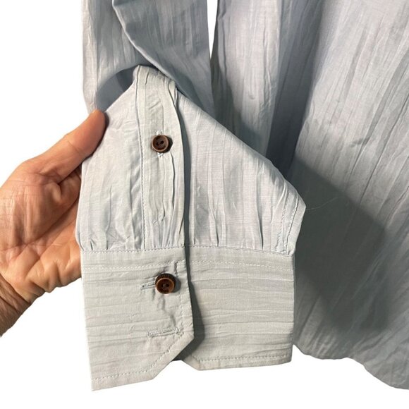 Just Cavalli Mens Shirt Light Blue Size 2XL Vintage Crinkle Textured Button Up - Picture 3 of 12